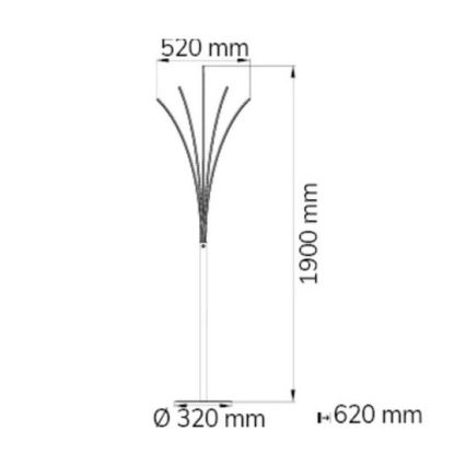 Wofi 3557.05.01.0000 - Himmennettävä LED-lattiavalaisin BENETT LED/24W/230V