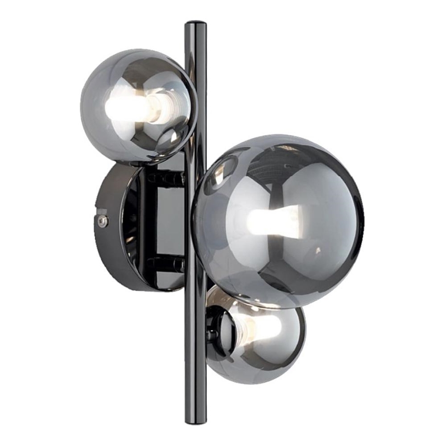 Wofi 4014.03.24.9000 - LED-seinävalaisin VILLA 3xG9/3W/230V musta/kiiltävä kromi