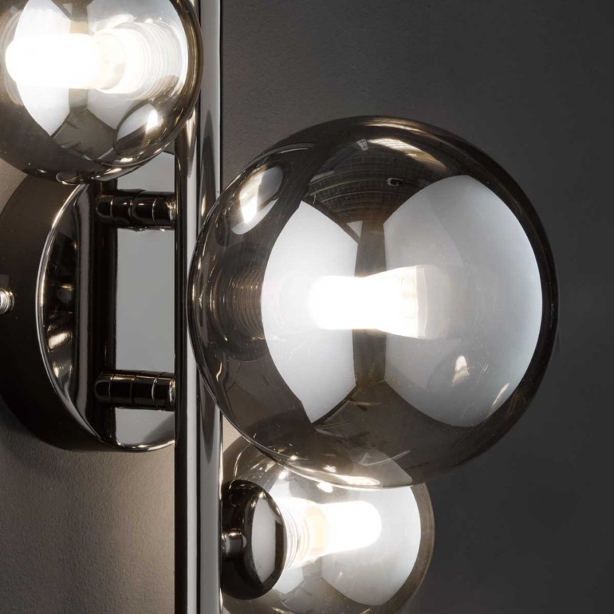 Wofi 4014.03.24.9000 - LED-seinävalaisin VILLA 3xG9/3W/230V musta/kiiltävä kromi