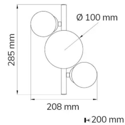 Wofi 4014.03.24.9000 - LED-seinävalaisin VILLA 3xG9/3W/230V musta/kiiltävä kromi