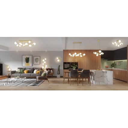 Wofi 4014-201 - LED-seinävalaisin NANCY 2xG9/3,5W/230V kulta/valkoinen