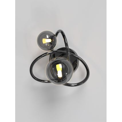 Wofi 4014-205 - LED-seinävalaisin NANCY 2xG9/3,5W/230V musta/kiiltävä kromi