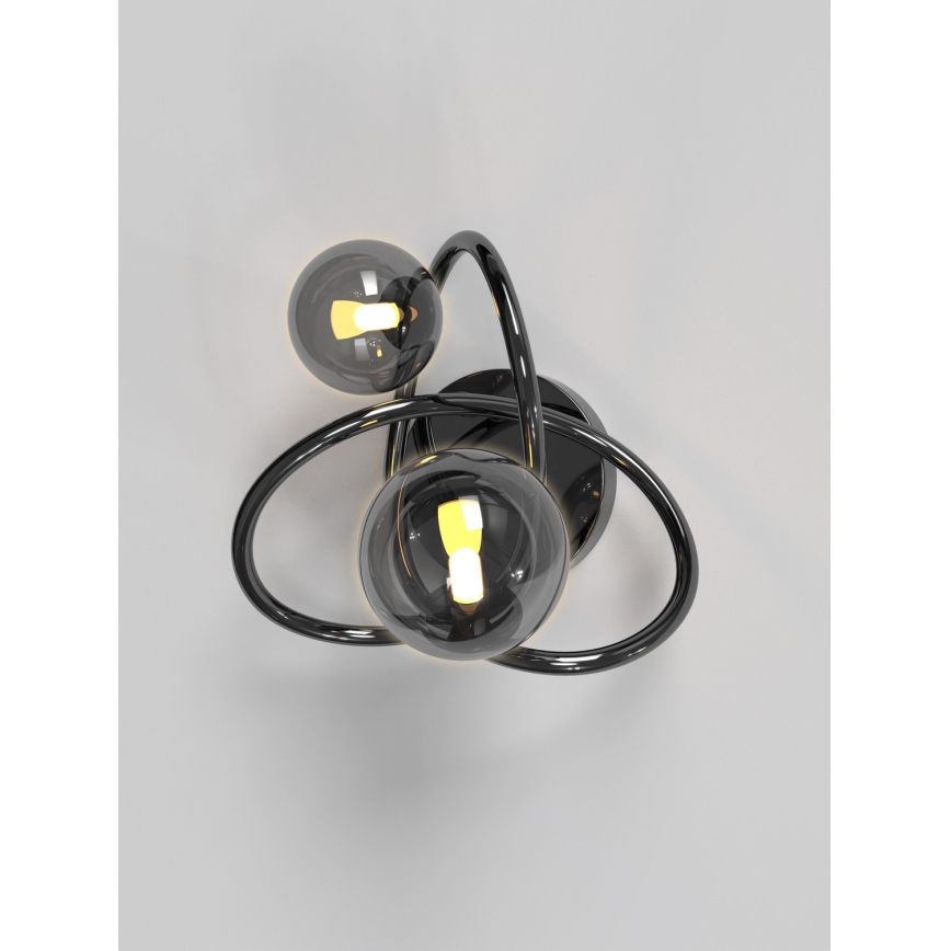 Wofi 4014-205 - LED-seinävalaisin NANCY 2xG9/3,5W/230V musta/kiiltävä kromi