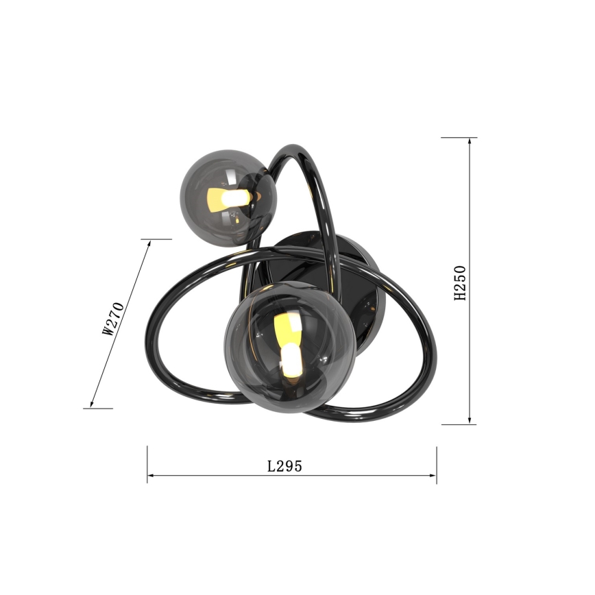 Wofi 4014-205 - LED-seinävalaisin NANCY 2xG9/3,5W/230V musta/kiiltävä kromi