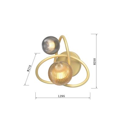 Wofi 4015-204 - LED-seinävalaisin METZ 2xG9/3,5W/230V kulta/harmaa