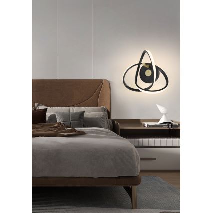 Wofi 4134-104 - LED-seinävalaisin INDIGO LED/14W/230V musta/kulta