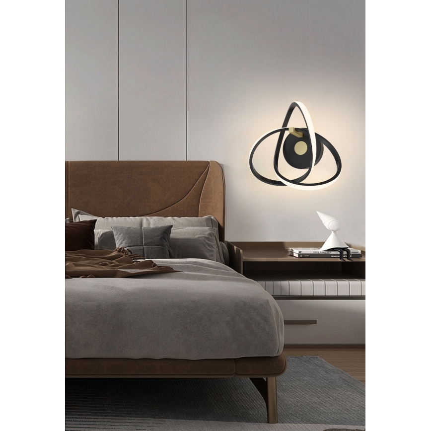 Wofi 4134-104 - LED-seinävalaisin INDIGO LED/14W/230V musta/kulta