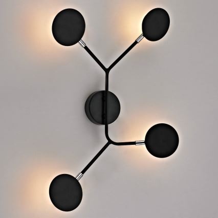 Wofi 446604109000 - LED-seinävalaisin BELIZE 4xLED/5W/230V 3000K musta