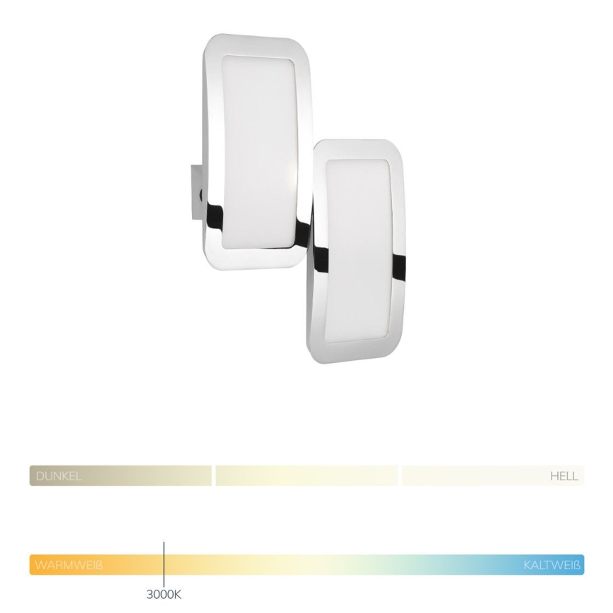 Wofi 4526.02.01.6000 - SETTI 2x LED Himmennettävä seinävalo SAGA LED/8W/230V