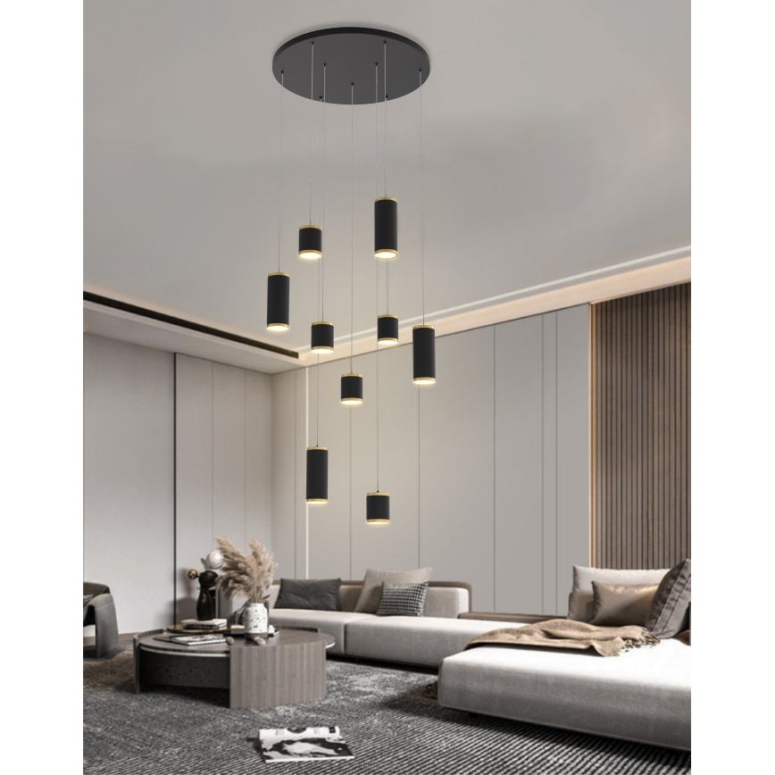 Wofi 5003-904 - Himmennettävä LED-kattokruunu johdossa TOULOUSE LED/57W/230V musta/kulta