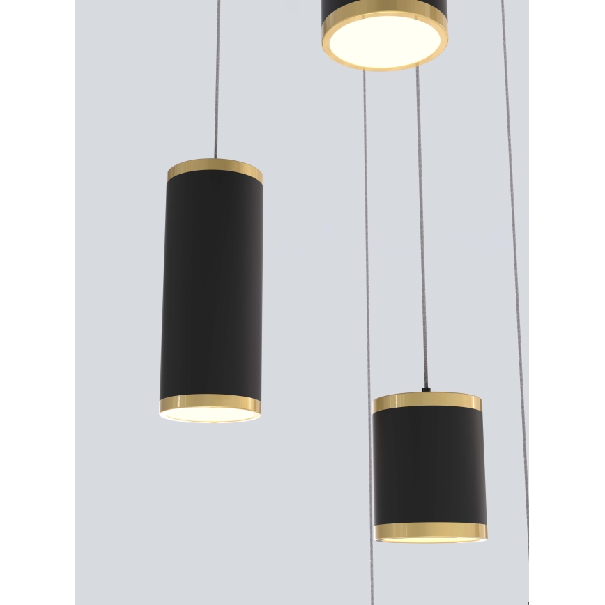 Wofi 5003-904 - Himmennettävä LED-kattokruunu johdossa TOULOUSE LED/57W/230V musta/kulta