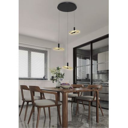 Wofi 5016-304 - Himmennettävä LED-kattokruunu johdossa BREST LED/26W/230V musta/kulta