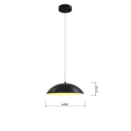 Wofi 6001-104 - Himmennettävä LED-kattokruunu johdossa ROSCOFF LED/19W/230V musta/kulta