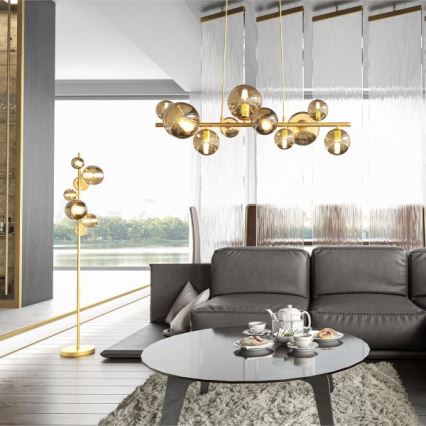 Wofi 6014.10.14.9000 - LED-kattokruunu johdossa VILLA 10xG9/3W/230V kulta
