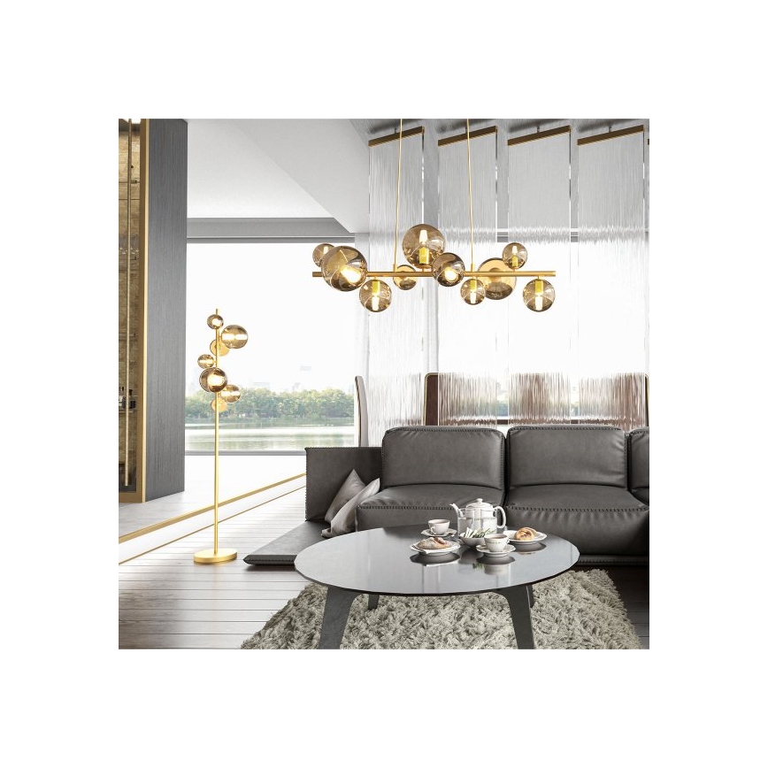 Wofi 6014.10.14.9000 - LED-kattokruunu johdossa VILLA 10xG9/3W/230V kulta