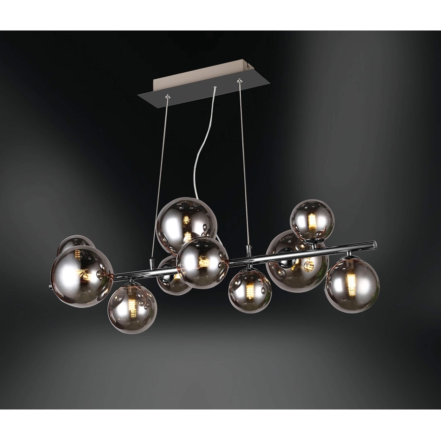 Wofi 6014.10.24.9000 - LED-kattokruunu johdossa VILLA 10xG9/3W/230V musta/kiiltävä kromi