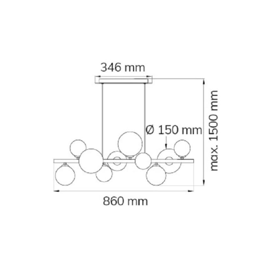 Wofi 6014.10.24.9000 - LED-kattokruunu johdossa VILLA 10xG9/3W/230V musta/kiiltävä kromi