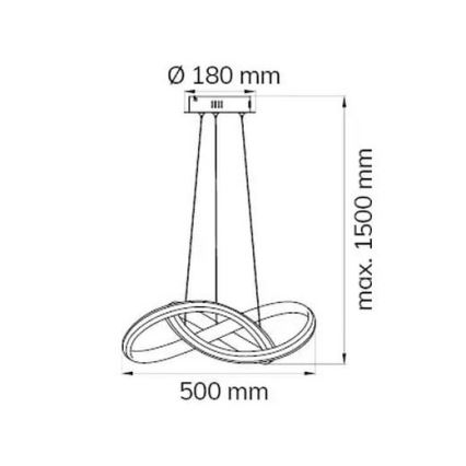 Wofi 6823.01.10.9500 - Himmennettävä LED-kattokruunu johdossa SOLO LED/28W/230V
