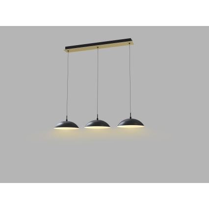 Wofi 7001-304 - Himmennettävä LED-kattokruunu johdossa ROSCOFF LED/29W/230V musta/kulta