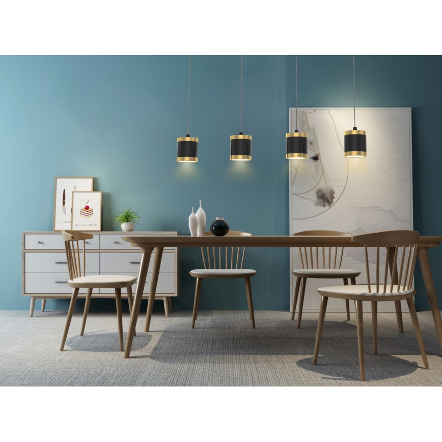 Wofi 7003-404 - Himmennettävä LED-kattokruunu johdossa TOULOUSE LED/34W/230V musta/kulta