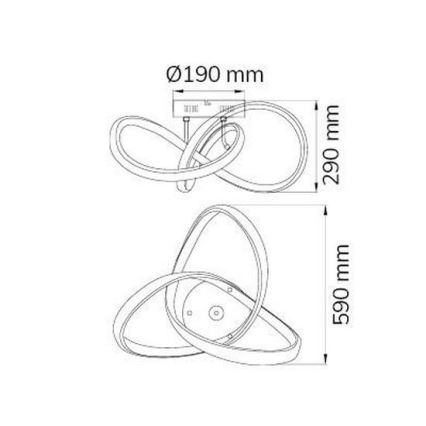 Wofi 70048G - Kiinteä LED-kattokruunu INDIGO LED/45W/230V
