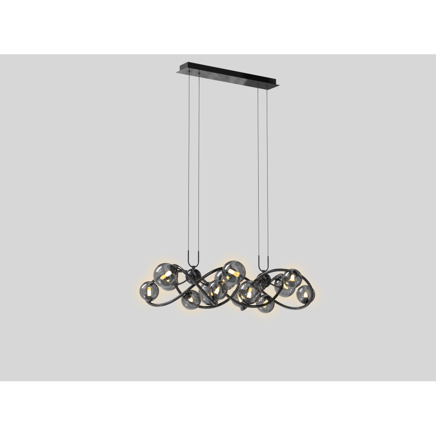 Wofi 7014-1405 - LED-kattokruunu johdossa NANCY 14xG9/3,5W/230V musta/kiiltävä kromi