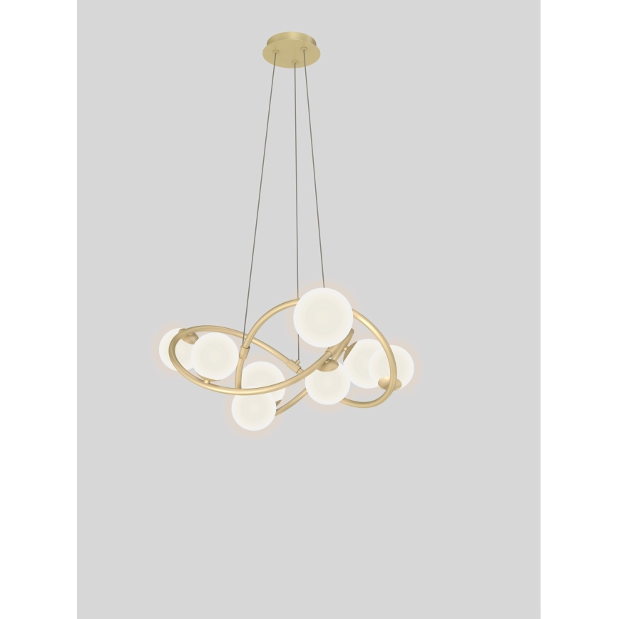 Wofi 7014-801 - LED-kattokruunu johdossa NANCY 8xG9/3,5W/230V kulta/valkoinen