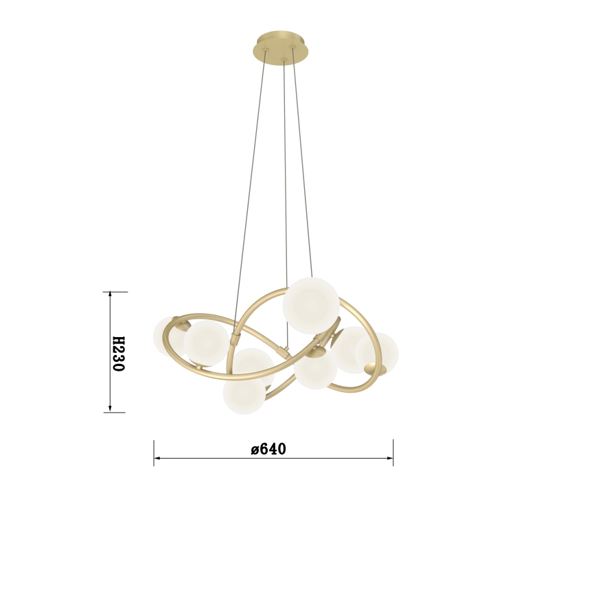 Wofi 7014-801 - LED-kattokruunu johdossa NANCY 8xG9/3,5W/230V kulta/valkoinen