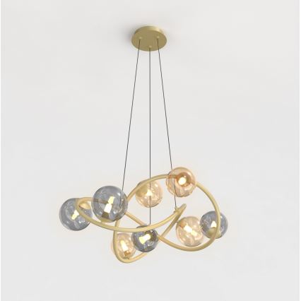 Wofi 7014-804 - LED-kattokruunu johdossa NANCY 8xG9/3,5W/230V kulta/harmaa