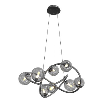 Wofi 7014-805 - LED-kattokruunu johdossa NANCY 8xG9/3,5W/230V musta/kiiltävä kromi