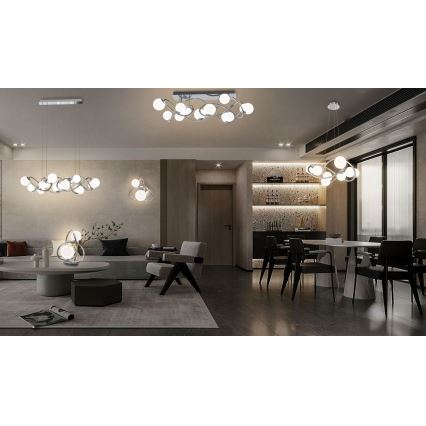 Wofi 7014-807 - LED-kattokruunu johdossa NANCY 8xG9/3,5W/230V kiiltävä kromi