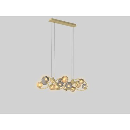 Wofi 7015-1404 - LED-kattokruunu johdossa METZ 14xG9/3,5W/230V kulta/harmaa