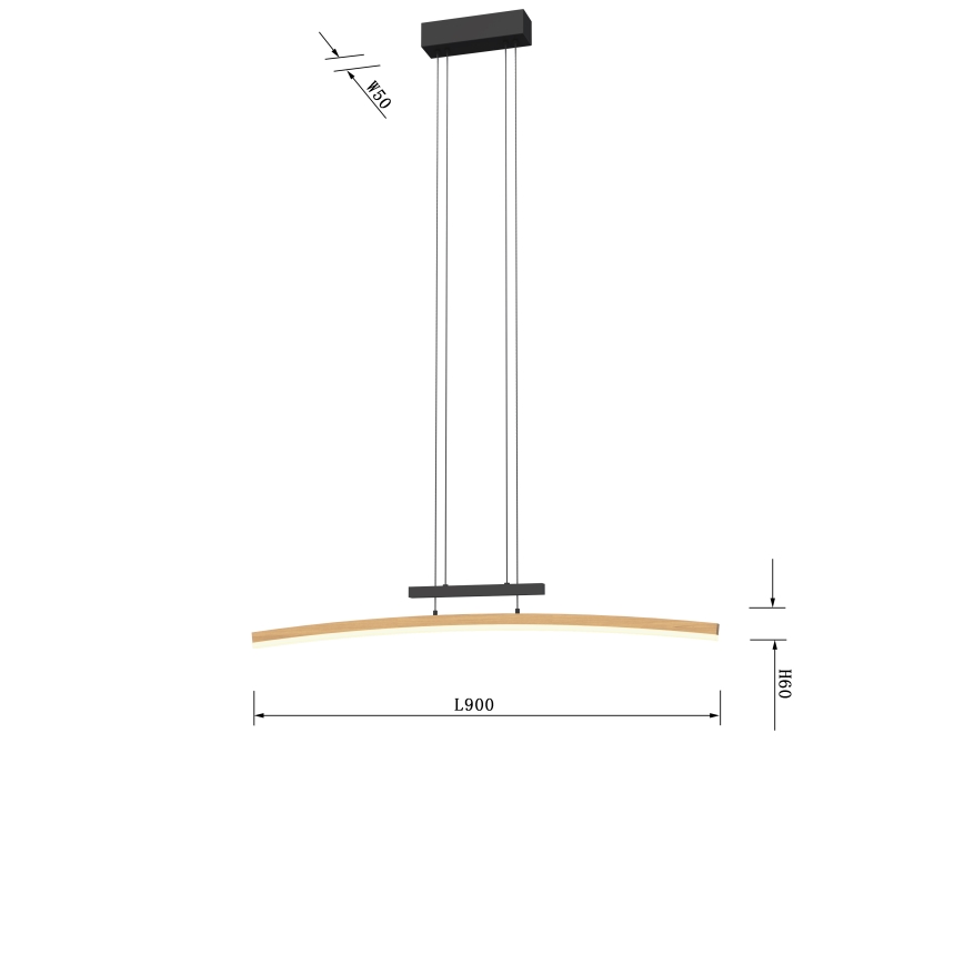 Wofi 7020-106 - Himmennettävä LED-kattokruunu johdossa BOLOGNA LED/27W/230V
