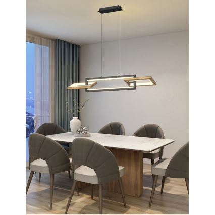 Wofi 7022-306- Himmennettävä LED-kattokruunu johdossa MATERA LED/30W/230V musta/ruskea