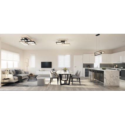 Wofi 7022-306- Himmennettävä LED-kattokruunu johdossa MATERA LED/30W/230V musta/ruskea