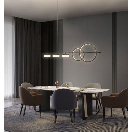 Wofi 7030-502 - Himmennettävä LED-kattokruunu johdossa MESSINA LED/40W/230V musta