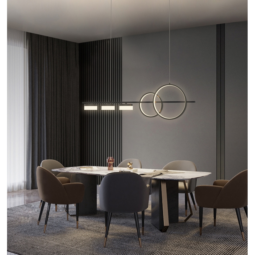 Wofi 7030-502 - Himmennettävä LED-kattokruunu johdossa MESSINA LED/40W/230V musta