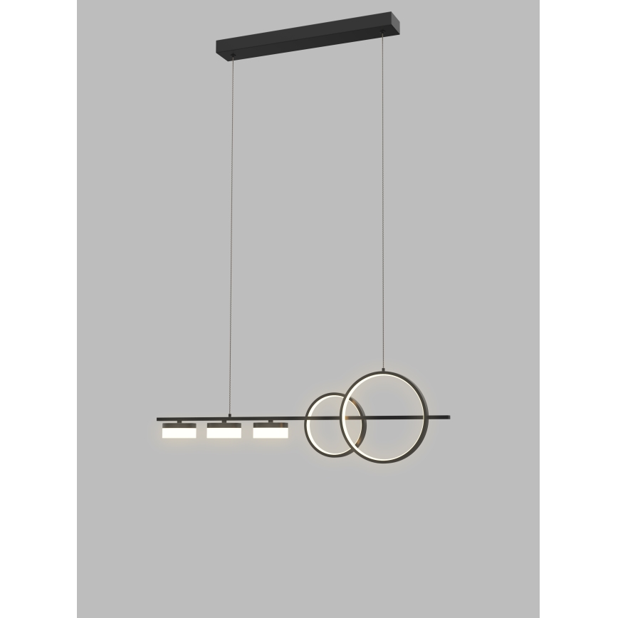 Wofi 7030-502 - Himmennettävä LED-kattokruunu johdossa MESSINA LED/40W/230V musta