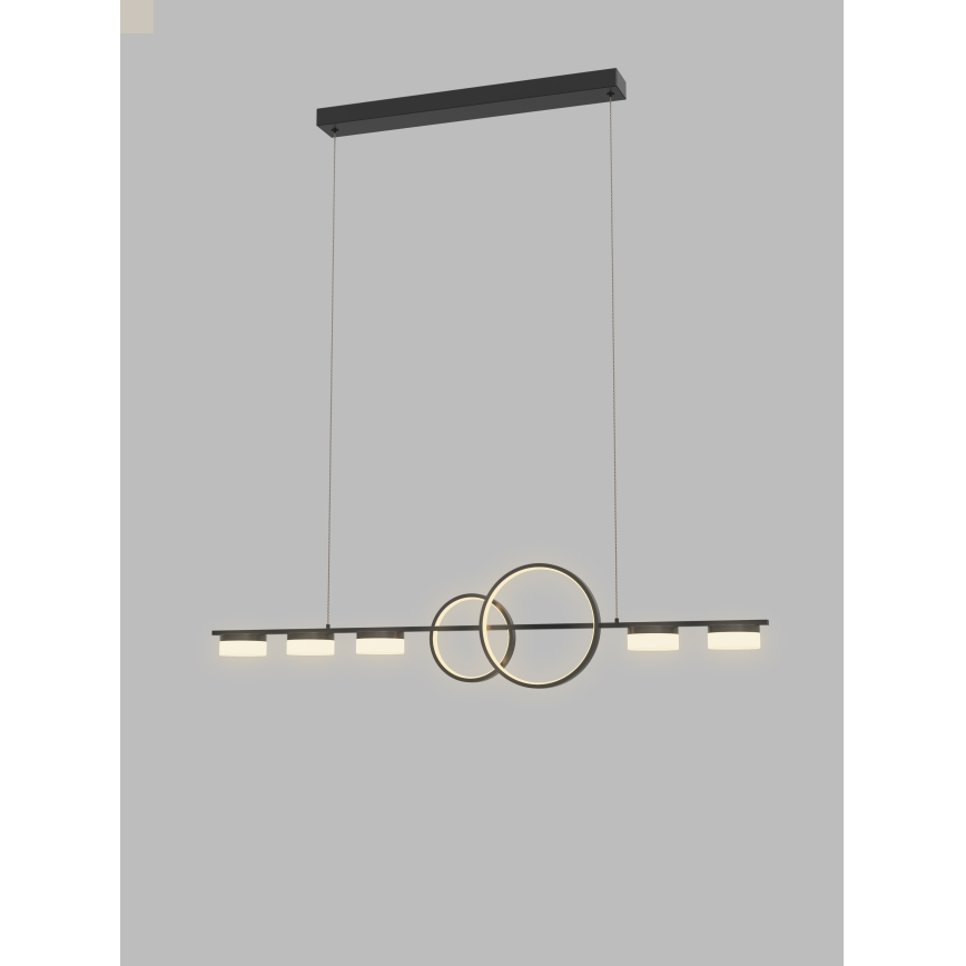 Wofi 7030-702 - Himmennettävä LED-kattokruunu johdossa MESSINA LED/57W/230V musta