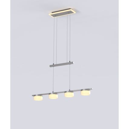 Wofi 7054-503 - Himmennettävä LED-kattokruunu johdossa JESSE LED/21W/230V mattakromi