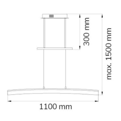 Wofi 7230.01.64.6000 - Himmennettävä LED-kattokruunu johdossa FERROL LED/28W/230V