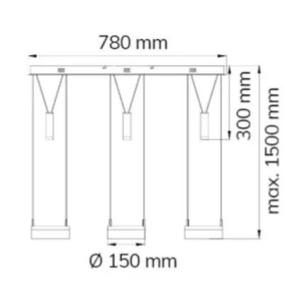 Wofi 7263.06.54.6000 - Himmennettävä LED-kattokruunu johdossa JETTE 3xLED/7,5W/230V + 3xLED/1W