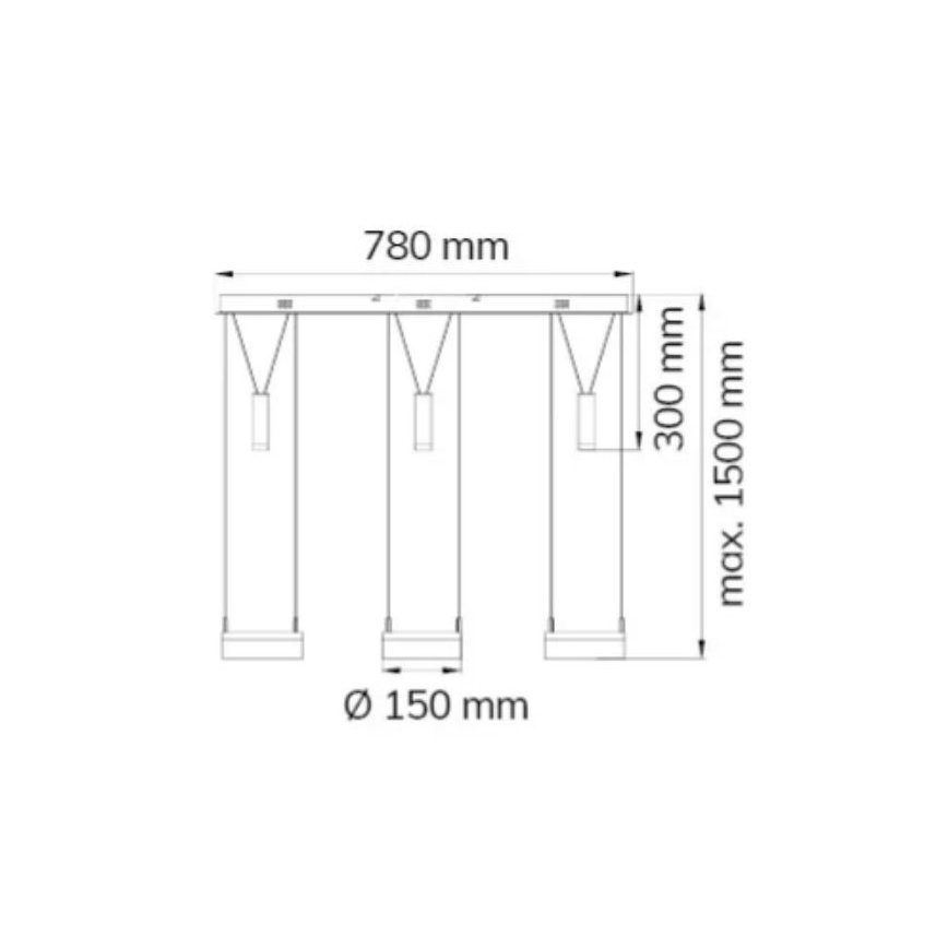 Wofi 7263.06.54.6000 - LED himmennettävä riippuvalaisin köydellä JETTE 3xLED/7,5W/230V + 3xLED/1W