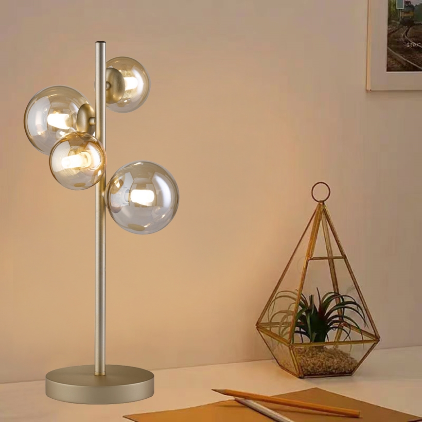 Wofi 8014.04.14.9000 - LED-pöytävalaisin VILLA 4xG9/3W/230V kulta