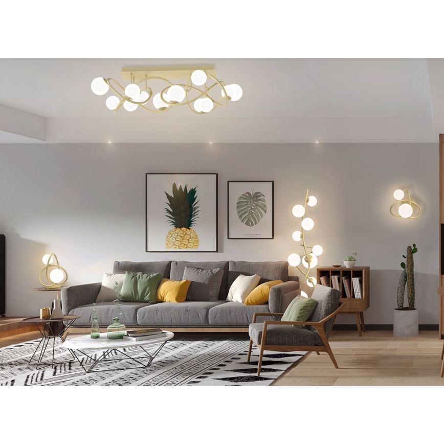 Wofi 8014-201 - LED-pöytävalaisin NANCY 2xG9/3,5W/230V kulta/valkoinen