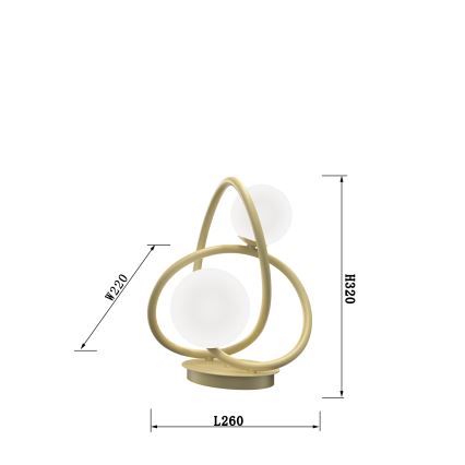 Wofi 8014-201 - LED-pöytävalaisin NANCY 2xG9/3,5W/230V kulta/valkoinen
