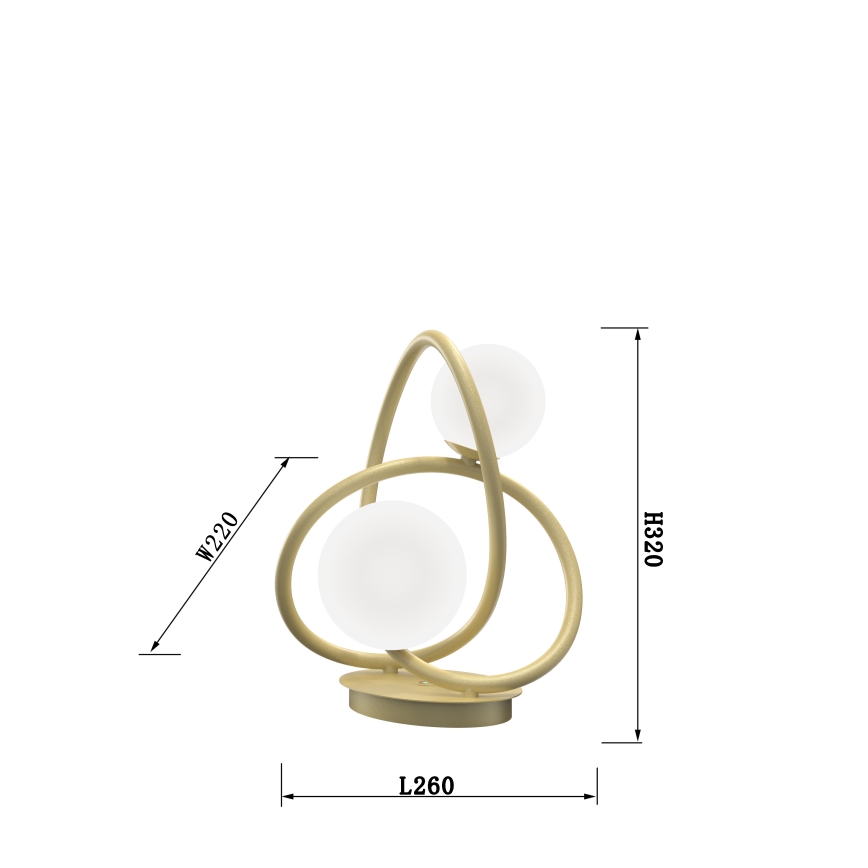 Wofi 8014-201 - LED-pöytävalaisin NANCY 2xG9/3,5W/230V kulta/valkoinen