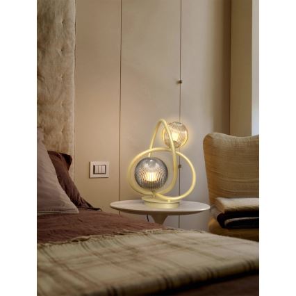 Wofi 8015-204 - LED-pöytävalaisin METZ 2xG9/3,5W/230V kulta/harmaa