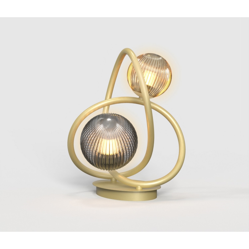Wofi 8015-204 - LED-pöytävalaisin METZ 2xG9/3,5W/230V kulta/harmaa