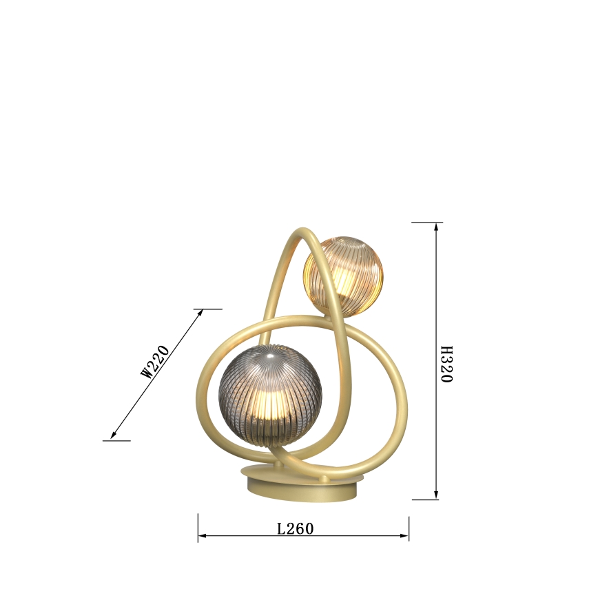 Wofi 8015-204 - LED-pöytävalaisin METZ 2xG9/3,5W/230V kulta/harmaa